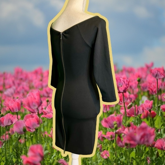 Armani Exchange Black Off The Shoulder Bodycon Dress with All Around Zipper XS - Picture 11 of 14